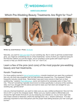 Which Pre-Wedding Beauty Treatments Are Right for You?