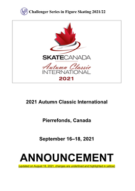 2021 Autumn Classic International