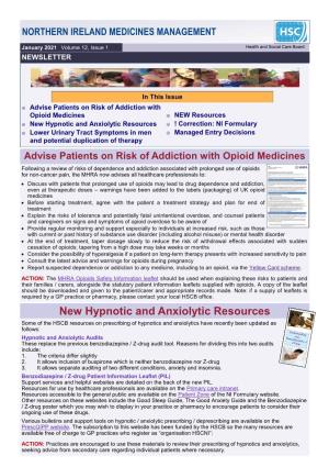 New Hypnotic and Anxiolytic Resources