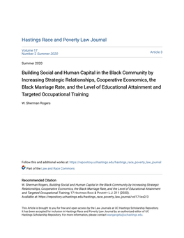 Building Social and Human Capital in the Black Community by Increasing