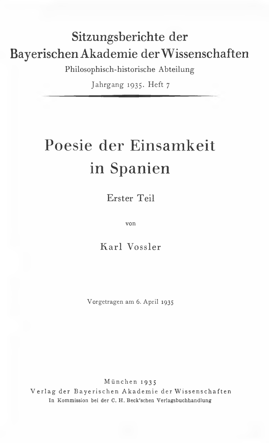 Poesie Der Einsamkeit in Spanien