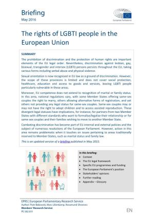 The Rights of LGBTI People in the European Union