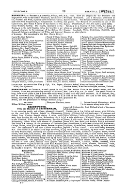 DIRECTORY. BREMHILL. [Witts.] BKEMHILL, Or BREMBLE, A