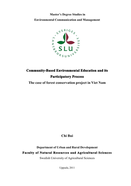 Community-Based Environmental Education and Its Participatory Process the Case of Forest Conservation Project in Viet Nam