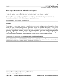 ECORFAN Journal Tinea Nigra: a Case Report in Dominican Republic