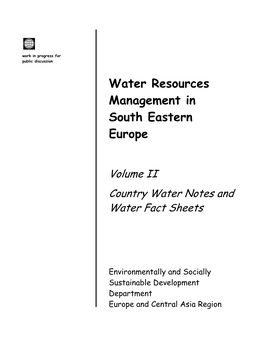 Water Resources Management in South Eastern Europe