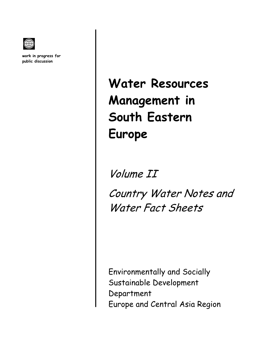 Water Resources Management in South Eastern Europe