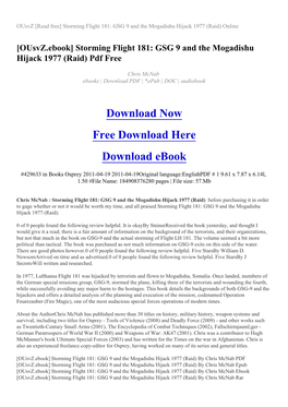 Storming Flight 181: GSG 9 and the Mogadishu Hijack 1977 (Raid) Online