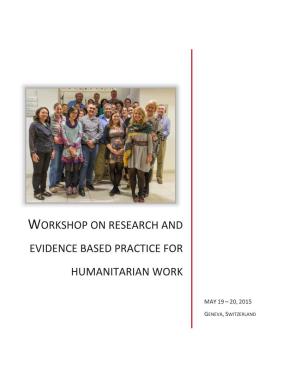 Workshop on Research and Evidence Based Practice for Humanitarian Work