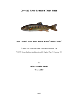Crooked River Redband Trout Final Report