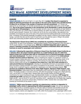 ACI World Airport Development News: Issue 01