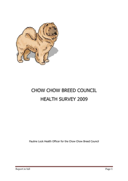 Chow Chow Breed Council Health Survey 2009
