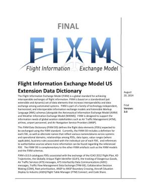 Flight Information Exchange Model US Extension Data Dictionary