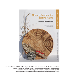 A Guide for Tribal Nurseries - Volume 1: Nursery Management