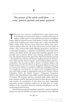 Feminist Journals and Peace Questions1