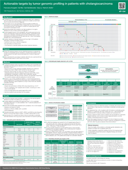 Actionable Targets by Tumor Genomic Profiling in Patients with Cholangiocarcinoma