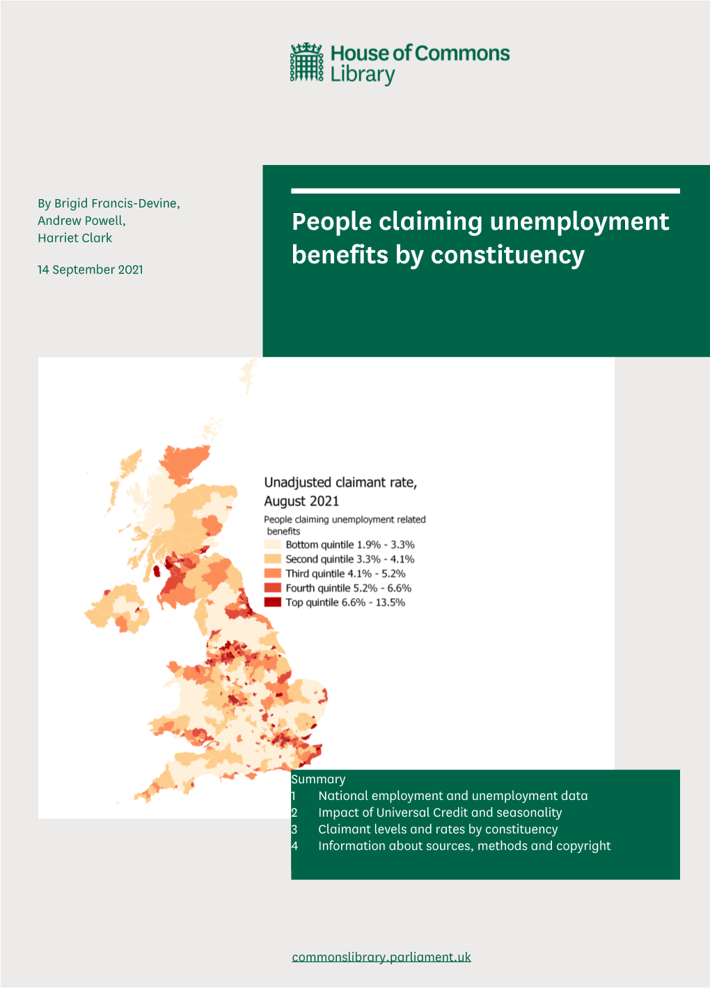 People Claiming Unemployment Benefits by Constituency