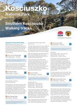 National Park Southern Kosciuszko Walking Tracks
