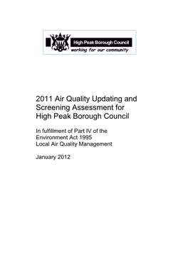 2011 Air Quality Updating and Screening Assessment for High Peak Borough Council