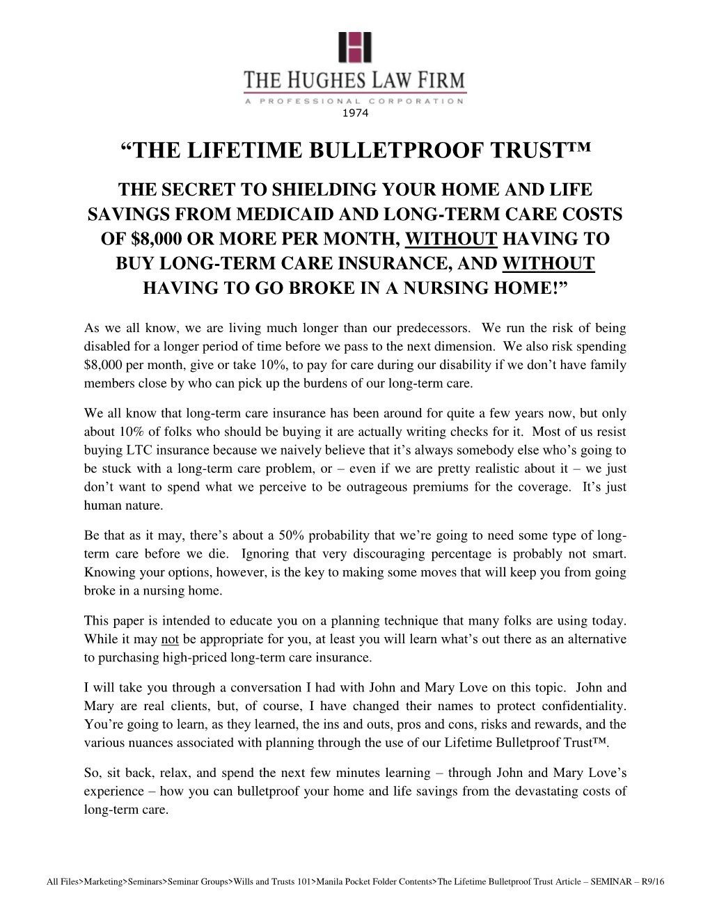 “The Lifetime Bulletproof Trust™