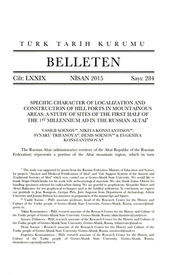 BELLETEN � Cilt: LXXIX NISAN 2015� Say~: 284