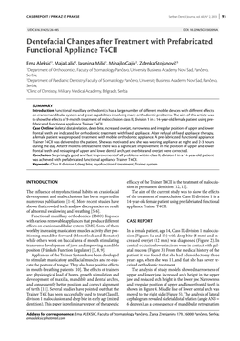 Dentofacial Changes After Treatment with Prefabricated Functional Appliance T4CII