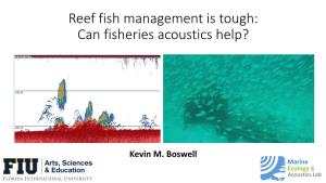 Reef Fish Management Is Tough: Can Fisheries Acoustics Help?