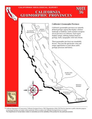 California Geomorphic Provinces