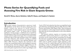 Photo Series for Quantifying Fuels and Assessing Fire Risk in Giant Sequoia Groves