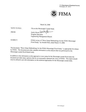 FEMA-Wave Setup Methodology Flood Study