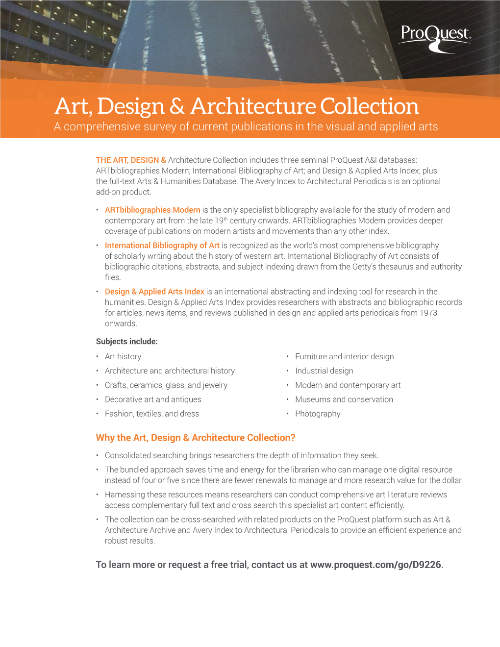 Art, Design & Architecture Collection