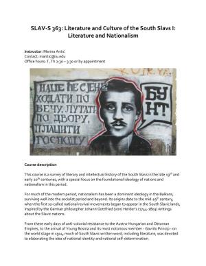 SLAV-S 363: Literature and Culture of the South Slavs I: Literature and Nationalism