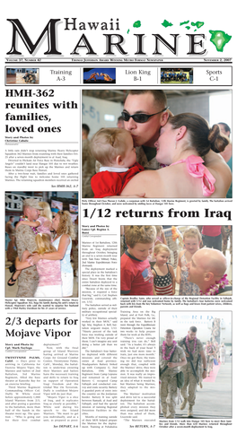 Marine Heavy Helicopter Squadron 362 Marines from Reuniting with Their Families Oct