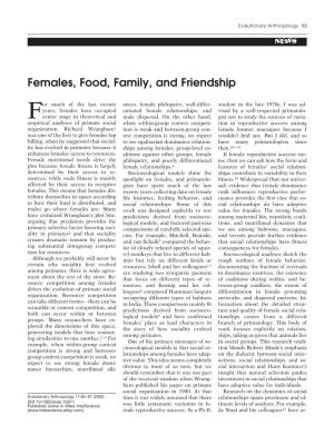 Females, Food, Family, and Friendship
