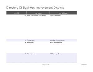 Directory of Business Improvement Districts