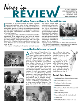 NYCHSRO Medreview Newsletter Vol. 9 No. 2 July – Sept. 2006