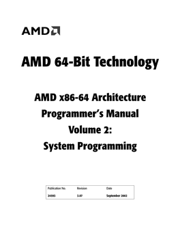 AMD X86-64 Architecture Programmer's Manual, Volume 2