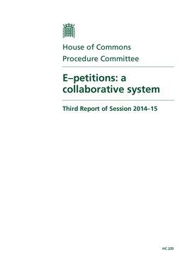 E-Petitions: a Collaborative System 1