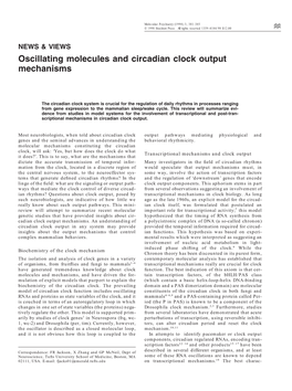 Oscillating Molecules and Circadian Clock Output Mechanisms