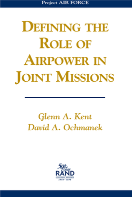 Defining the Role of Airpower in Joint Missions