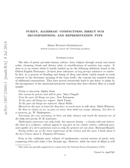 Purity, Algebraic Compactness, Direct Sum Decompositions, And