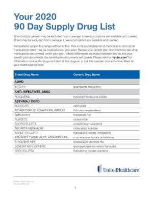 90 Day Supply Drug List 04-01-20 V2.Indd