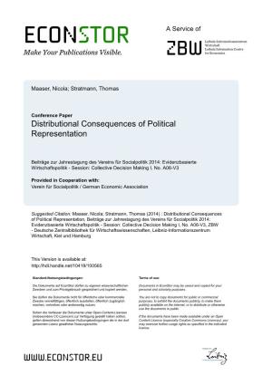 Distributional Consequences of Political Representation