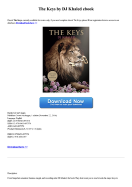 The Keys by DJ Khaled Ebook
