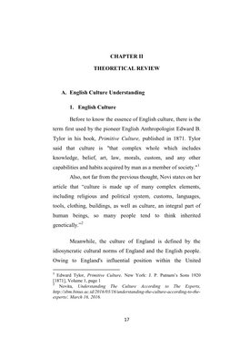 CHAPTER II THEORETICAL REVIEW A. English Culture Understanding 1