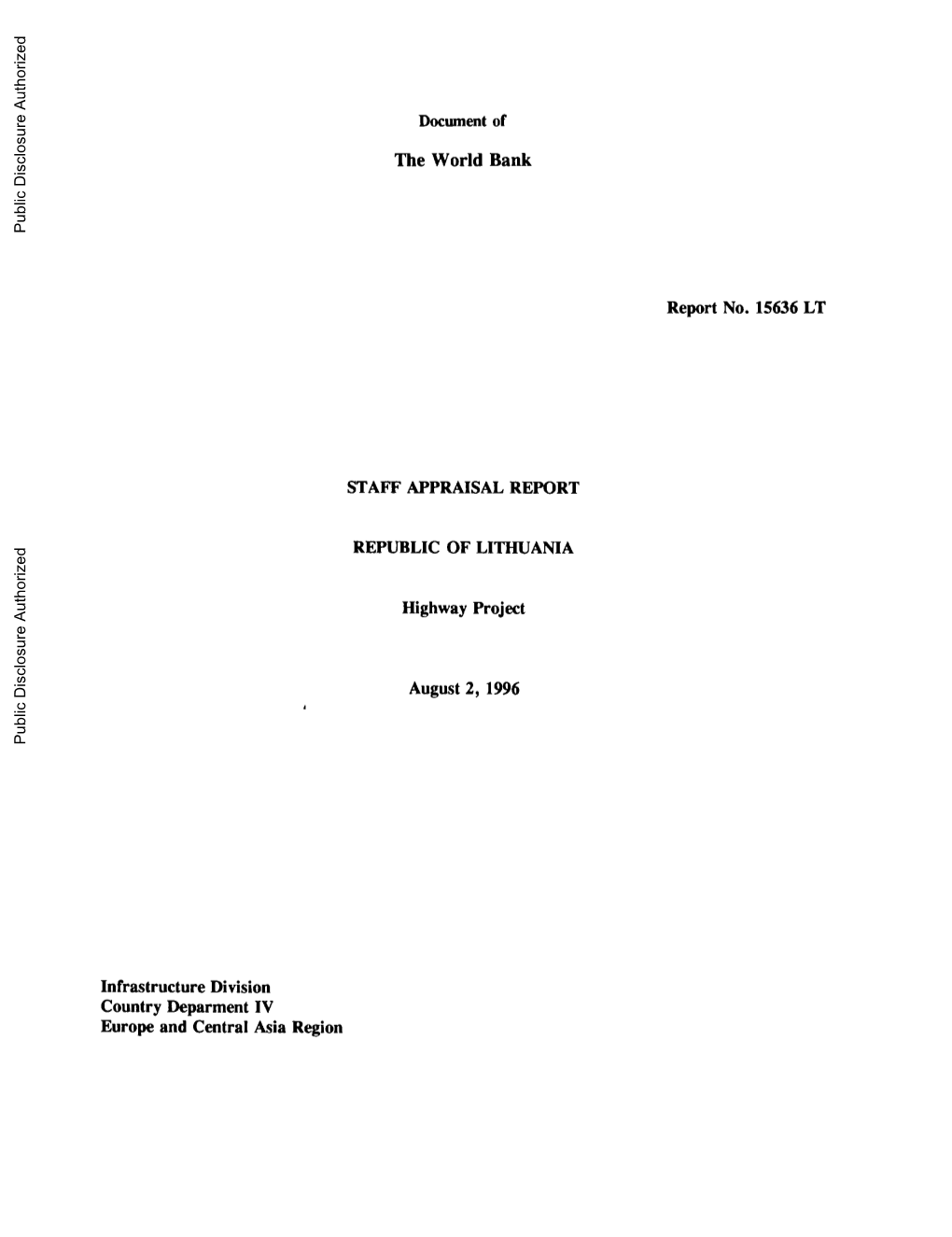 World Bank Document