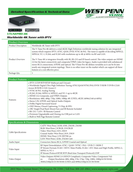 Detailed Specification & Technical Data VTUNEPRO-4K Product