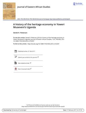 A History of the Heritage Economy in Yoweri Museveni's Uganda