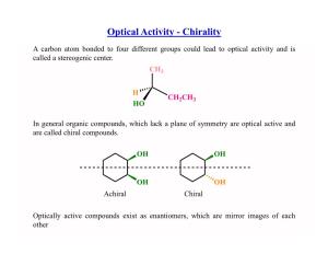 Optical Activity - Chirality