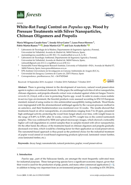 White-Rot Fungi Control on Populus Spp. Wood by Pressure Treatments with Silver Nanoparticles, Chitosan Oligomers and Propolis